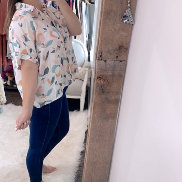 Rachel Zoe floral top size XLarge linen - Picture 5 of 8